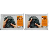 Sio2 789030 Plus 1Kg Self Hardening Clay - Black (Pack of 2)