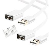 SIOCEN 13FT 2 Pack USB Power Extension Cable for Wyze Cam,WyzeCam Pan,YI Cam,YI Dome Home,Oculus Go,Kasa,Security Camera,Furbo Dog,Nest-Cam,Arlo Pro,Blink,Netvue,Flat A-Male to A-Female Extender Cord