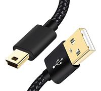 SIOCEN Mini USB Cable Braided 3FT Type A to Mini B Charger Cord for GoPro Hero 3+,PS3 Controller Cable,MP3 Player,Garmin GPS,Dash Cam,Canon PowerShot Rebel ELPH Camera for Sony Playstation 3 (1M)