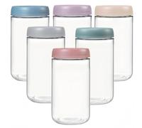 Siocok 6 Pack 12oz Glass Jars with Lids, with Screw Lid Reusable Small Mason jars Overnight Oats Jars, Glass Candy Canning for Food Prep, Yogurt, Spice,Fruit, Sauce, Cereal, Snacks