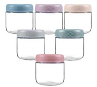 Siocok 6 Pack 16oz Glass Jars with Lids, Reusable Small Mason Jars for Overnight Oats, Canning, Food Prep, Yogurt, Spice, Fruit, Sauce, Cereal, Snacks