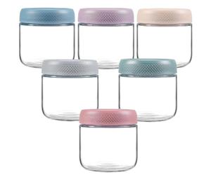 Siocok 6 Pack 16oz Glass Jars with Lids, Reusable Small Mason Jars for Overnight Oats, Canning, Food Prep, Yogurt, Spice, Fruit, Sauce, Cereal, Snacks