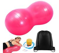 Siocok Peanut Ball Therapy with Pump, Yoga ball, Exercise Ball, Core Training & Balance, Gym ball, Sensory balls, Physio ball, Pregnancy ball, Pilates ball, With Storage Bag (Pink)