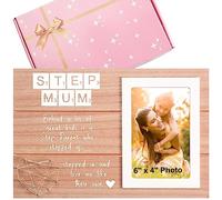 Sioial Scrabble Theme Gift for Step Mum-Mothers Day Birthday Wedding Christmas Gift for Mother in Law,Step Mum-Bonus Mom Present-Wooden Photo Frame Picture Frame