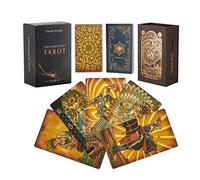 SIOKUY Tarot Cards Deck, Luxury Tarot Card Deck, Splendid Classic Tarot Deck, Durable Waterproof Gold Foil Tarot Decks for Beginners (Rimless Gold)