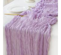 Sioloc 1 Pack Lilac Purple Lavender Cheesecloth Table Runner Summer Decor 90cmX300cm Boho Gauze Runner for Fall Autumn Decor Wedding Party Baby Bridal Shower Birthday