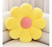 Sioloc Flower Shaped Throw Pillow Butt Cushion - Floor Seating Cushion, Cute Room Decor & Plush Pillow for Bedroom, Sofa, Chair (Yellow, 29.5'')