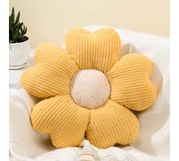 Sioloc Flower Throw Pillow, Fun Daisy Pillow, 25.6" Large Yellow Cute Decorative Seat Cushion Aesthetic Flower Plush Pillows for Bed Floor Couch Chair