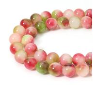 Siomia - 45pcs 8mm Tourmaline Natural Watermelon Gemstone Beads Energy Healing Crystal Loose Round Beads for Jewelry Making DIY Bracelets Necklace
