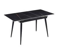 sion sintered ceramic stone extending dining table in black effect
