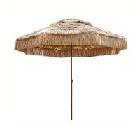 SIONDSTS 9.8 ft Thatched Patio Umbrella,2 Tier Hawaiian Thatched Beach Umbrella,Tropical Garden Parasol,Tiki Straw Outdoor Sun Shade for Patio Balcony Poolside Beach Decor,Natural,300cm