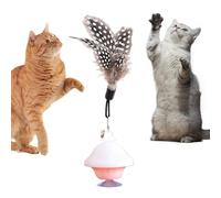 Sionhiuo Cat Pull Back Toy - Chew Resistant Companion for Playing, Interactive Cat Toy - For Small Medium Large Cats Flat Study Balcony Garden