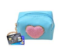 Sionhiuo Coin Purse, Purse for Women, Embroidered Purse - Cute Coin Bag, Keys, Jewellery, Pill Storage for Women, Women, blue x pink heart, see description, See description
