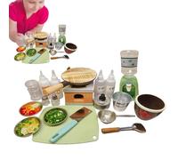 Sionhiuo Cooking Set for Children, Role Play, Real Cooking Utensils for Children, Fully Equipped with Bottles and Frying Pan, Authentic Food Cooking Tools, for Cooking