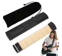Sionhiuo Pocket Guitar, Chord Trainer, 6 Flush Guitar Mahogany Fingerboard Chord and Scale Practice Device, Guitar Trainer Guitar Mahogany Fingerboard for Guitar Player Beginners