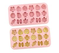 Sionhiuo Silicone Candy Molds - 2 Piece Non-Stick Kitchen Tool - Cute Flower Silicone Soap Mould for Making Cubes, Dessert, Fondant, Soap and