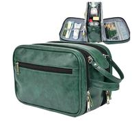 Sionhiuo Toiletry Bag for Men, Toiletry Bag for Men | Waterproof PU Shaving Bag for Men - Travel Toiletry Bag, Toiletry Bag Organiser, Large Capacity, Men's Cosmetic Bag for, Green, see description,