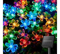 SIOOUI Solar String Lights Garden, 23ft 8 Modes 50 LED Blossom Solar Powered Fairy Lights Waterproof Outdoor Flower String Lights for Patio, Yard, Tree, Lawn, Wedding (Multicolor)
