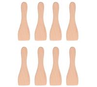 SIOPPKIK Scraper Spatulas, Natural Wood Spatulas, Ecological and Natural Craft, Small Wooden Shovel, Heat Resistant Wooden Utensils, 8 Pieces