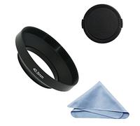 SIOTI Camera Wide Angle Metal Lens Hood with Cleaning Cloth and Lens Cap Compatible with Leica/Fuji/Nikon/Canon/Samsung Standard Thread Lens