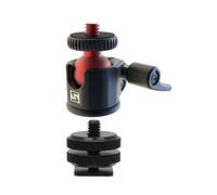 SIOTI Mini Ball Head Mount Adapter, +Hot Shoe Mount, Compatible with Digital Card Camera/Microphone/Smart Phone/Action Camera/Flash/LCD (Mini Ball Head UM18)