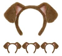 SIOTMERA Puppy Dog Ears Headband, 4Pack Furry Realistic Golden dog Hairband for Party Cosplay Dress up Halloween Costume Makeup Washing Face Adults
