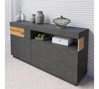 sioux wooden sideboard with 1 door 3 drawers in matera and oak