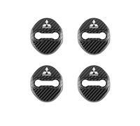 SIOZWO 4 Pcs Car Door Lock Cover for Mitsubishi ASX Eclipse Lancer Outlander RVR Sport Pajero, Car Door Lock Stainless Steel Edge Protector, Rainproof Rust Protection Cover,4 CARBON