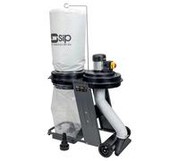 SIP Single Bag Dust Extractor Collector with Attachments for Woodworking Workshop, 230V 550W, 57L Capacity, 1200m³/hr Air Flow, 5 Micron Filtration with Floor Vacuum Attachment & Extraction Hose