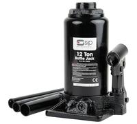 SIP 12 Ton Hydraulic Bottle Jack Car Van Workshop 210-415mm Lifting Range | 39mm Serrated Saddle, Heavy Vehicle Capacity, 142mm Ram Length, Cast Iron Base, Safety Valve, Wheel Changes, Garages