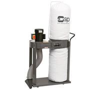 SIP 1HP Single Bag Dust Collector 750W 850m³/hr 57L 5µm Dust Extractor with Floor Attachment