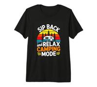 Sip Back and Relax Camping Mode Retro Camper RV Premium T-Shirt