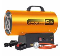 SIP FIREBALL 1050 Propane Gas Heater, Cordless Battery Powered, 30kW / 102,387 BTU/hr, 17,401ft³ Heating Area