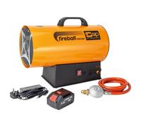 SIP FIREBALL 1050 Propane Gas Heater, Cordless Battery Powered, 30kW / 102,387 BTU/hr, 17,401ft³ Heating Area