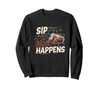 Sip Happens Funny Boba Lover Humor Bubble Tea Sweatshirt