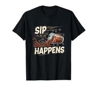 Sip Happens Funny Boba Lover Humor Bubble Tea T-Shirt