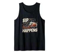 Sip Happens Funny Boba Lover Humor Bubble Tea Tank Top