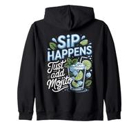Sip Happens Just Add Mojito Cocktail Rum Zip Hoodie
