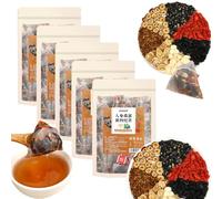 Sip into Nature with Every Cup of Ginseng Six Treasure Tea, Kidney tea formula Ginseng Eight Treasures Tea, Natural Liver and Kidney Care Pure Chinese Herbal Medicine Five Treasures teas (100Bag/5Box)