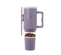 Sip N’ Snack Dual Compartment Stainless Steel Water Bottle - Triple Insulated, 24 Hours Cold/Hot, Leak-Proof, 2 Ways to Sip - Perfect for Drinks & Snacks On-the-Go (Purple/Lavender)