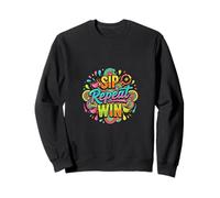 Sip Repeat Win Coffee Motivation Lifestyle Design Sweatshirt