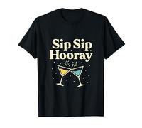 Sip Sip Hooray Bridal Party Bachelorette Wedding Design T-Shirt