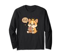 Sip Sip Hooray Corgi Boba Kawaii Dog Long Sleeve T-Shirt