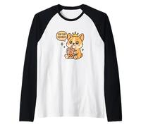 Sip Sip Hooray Corgi Boba Kawaii Dog Raglan Baseball Tee