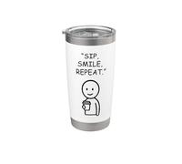 Sip Smile Repeat Coffee Lover Stick Figure Stainless Steel Insulated Tumbler