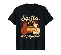 Sip Tea Not Prejudice Vintage Diversity Unity Design T-Shirt
