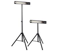 SIP Universal Halogen Heater with Control & Stand - L11 x W13 x H66 cm in Black SIP Black