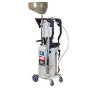 SIP Waste Oil Drainer, 80L Portable Oil Extractor Mobile Gravity/Air Discharge Drain Tank with Inspection Chamber