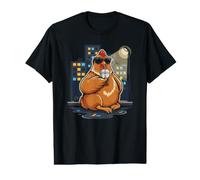 Sip Your iced Coffee with a Cool Hen in the Night City Value Graphic T-Shirt