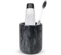 SIPARUI Marble Toothbrush Holder,Bathroom Toothbrush Cup Toothpaste Holder,Toothbrush Storage,Travel Camping Portable Reusable Storage Cups,Sturdy and Non-Tipping,Easy to Clean,Odorless(Black)